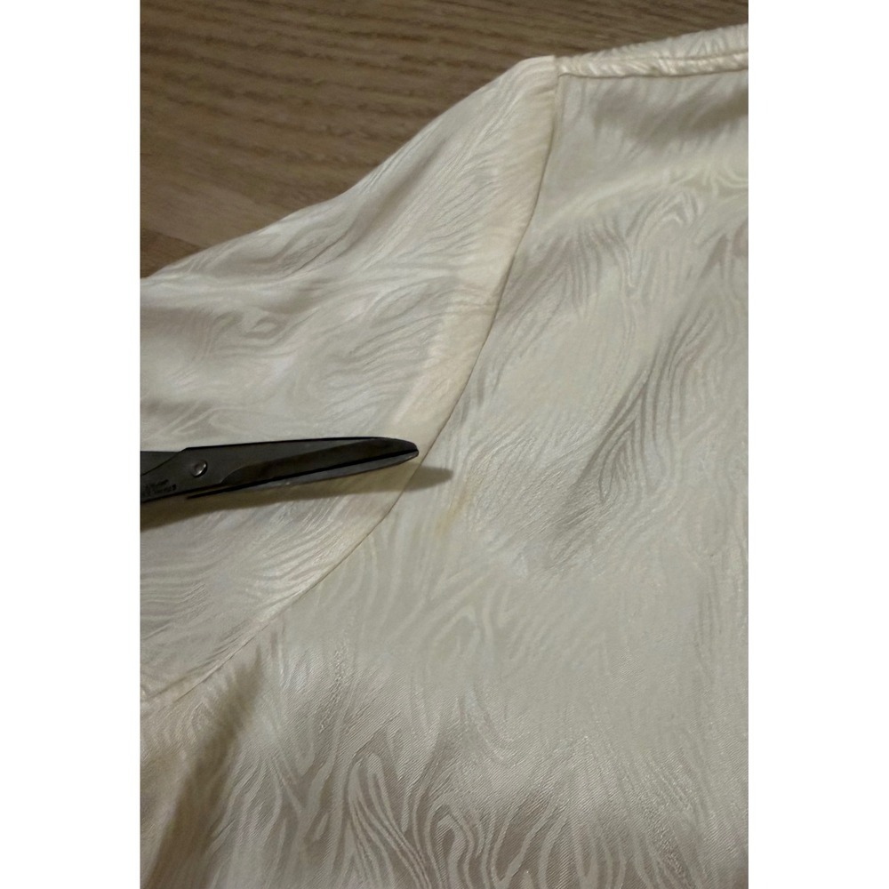 Nili Lotan Ester Silk Jacquard Ruffle Blouse Womens M Ivory Luxury Designer - Picture 7 of 16